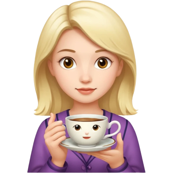 girl holding tea cup emoji