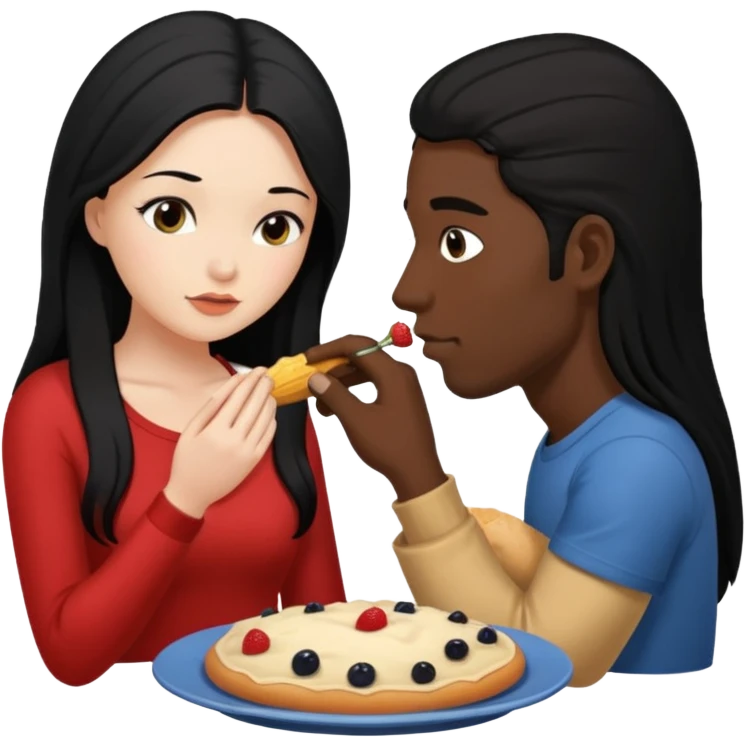 I want a female with black hair in doggystyle sex position with her head facing me and her ass facing away & then  a guy eating her ass emoji