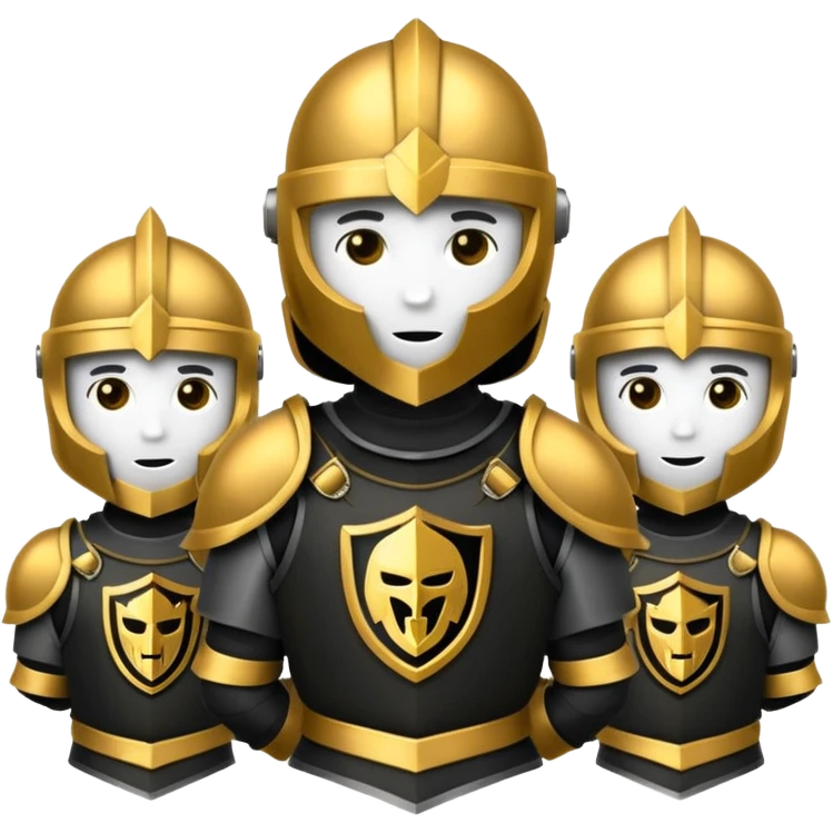 golden knights huddled in a dark corner, emoji style emoji