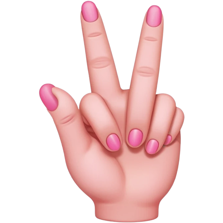 Pink middle finger emoji