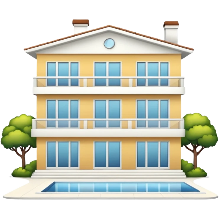 white 3 floor luxurious villa emoji