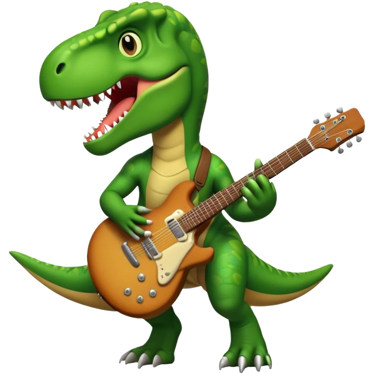 T-rex playing gutair emoji