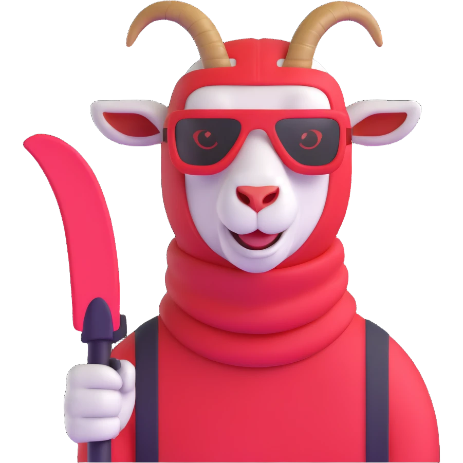 goat with a red ski mask emoji