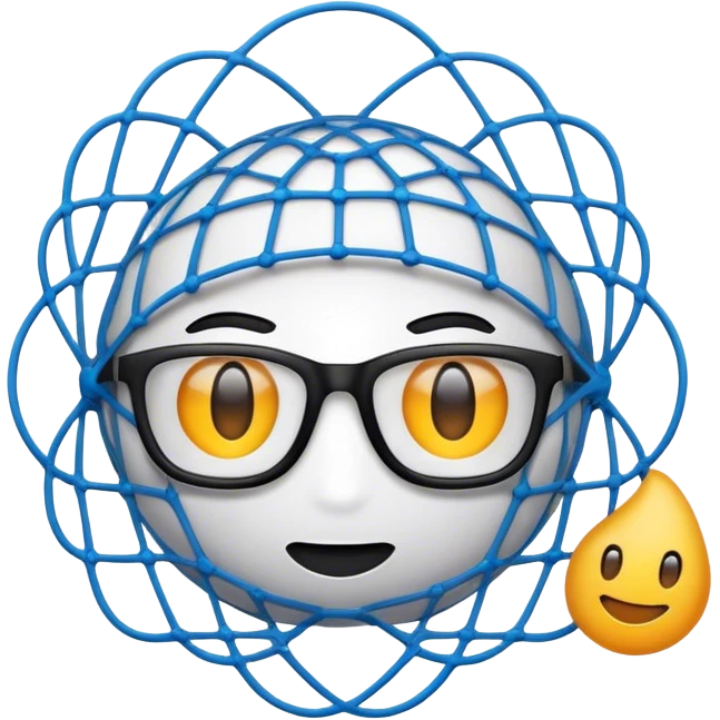 logo para una aplicación que se llama "Net Genius" usa el nombre de la aplicación para crear el logo emoji