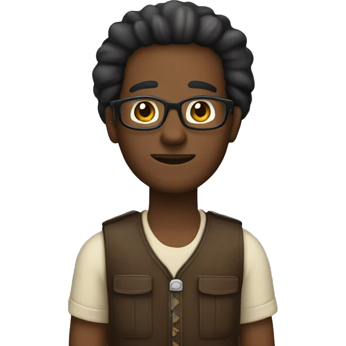um homem negro, traços indigenas com seus 45 anos de idade emoji
