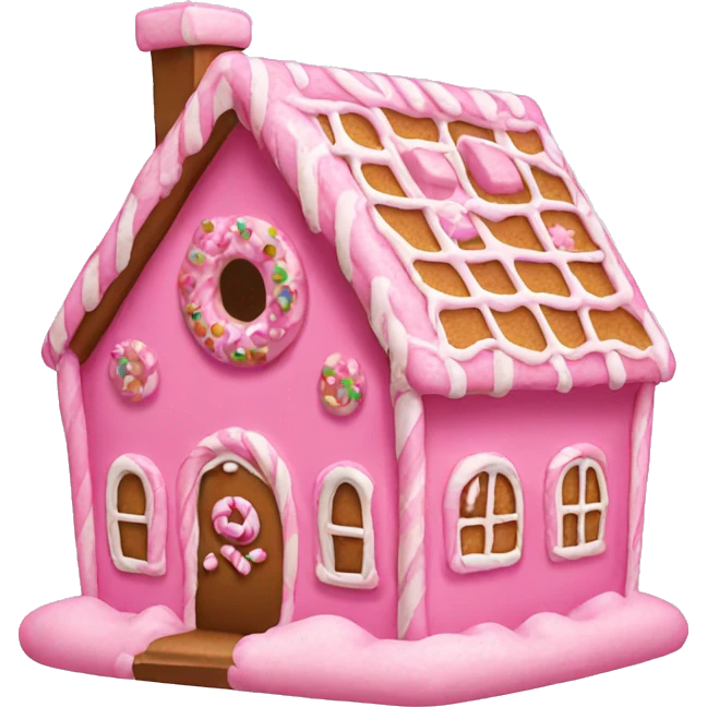 Pink gingerbread house emoji