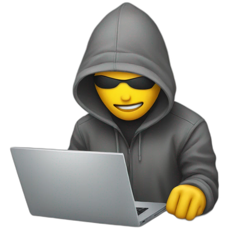 Hacker hacking a laptop emoji