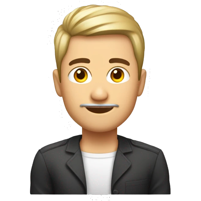 mann um die 25 mit kurzhaarschnitt aber gestylte und einem vollbart gepflegt emoji