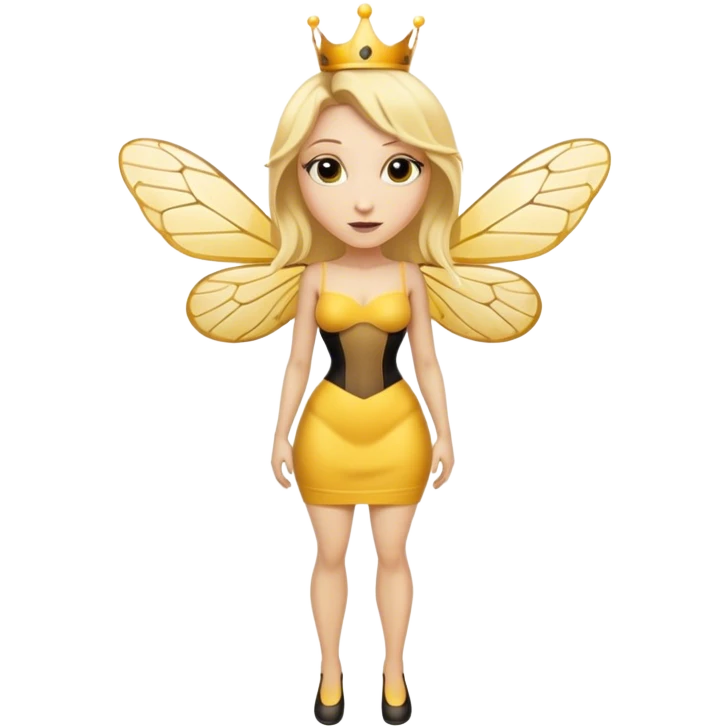 Full Body large  size Queen bee woman with  blonde hair and big nose emoji