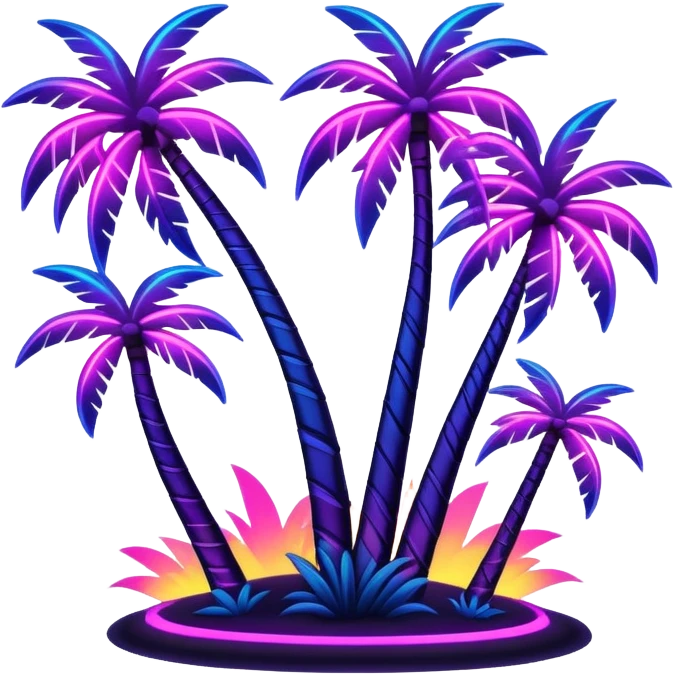 neon colors palm trees inspired by GTA 6 emoji
