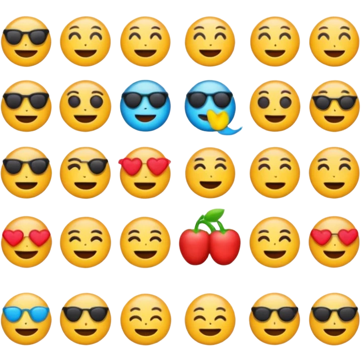A set of emojis with balanced spacing emoji