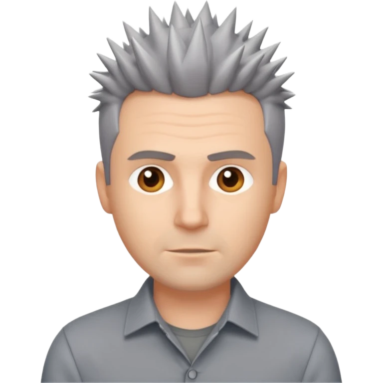 40 yr old white man short spike hair grey dress shirt emoji