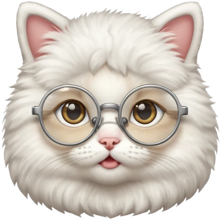 baby Cat with round glasses emoji