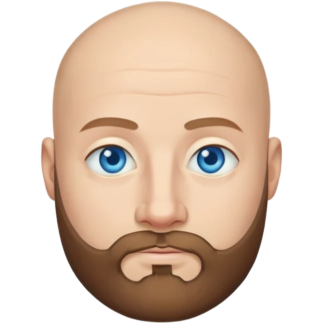 Bald man beard blue eues emoji