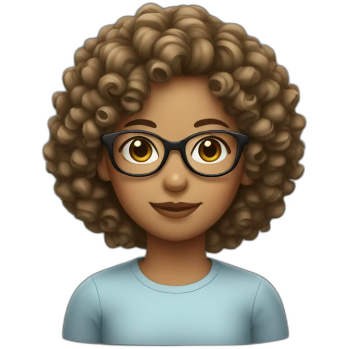 girl with curly hair and glasses emoji