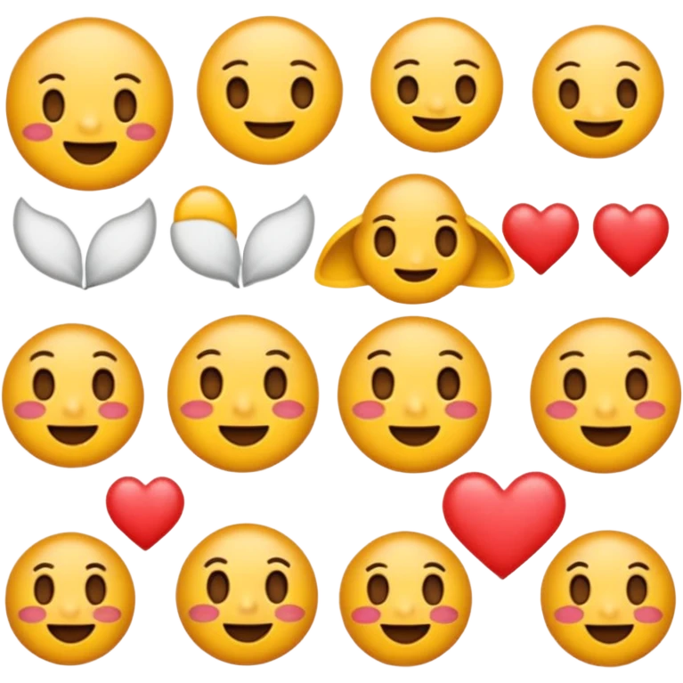 một emoji cảm xúc hạnh phúc, chỉ gồm 2 con mắt,  mắt trắng, má hồng emoji