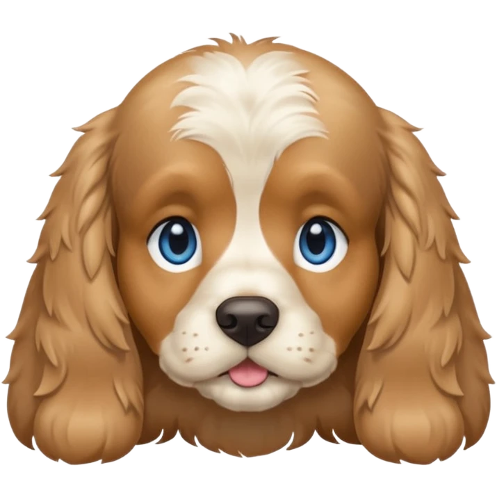 Light tan cocker spaniel with blue eyes emoji