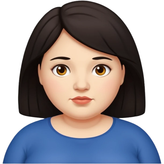 Darkhaired, slightly overweight woman. emoji