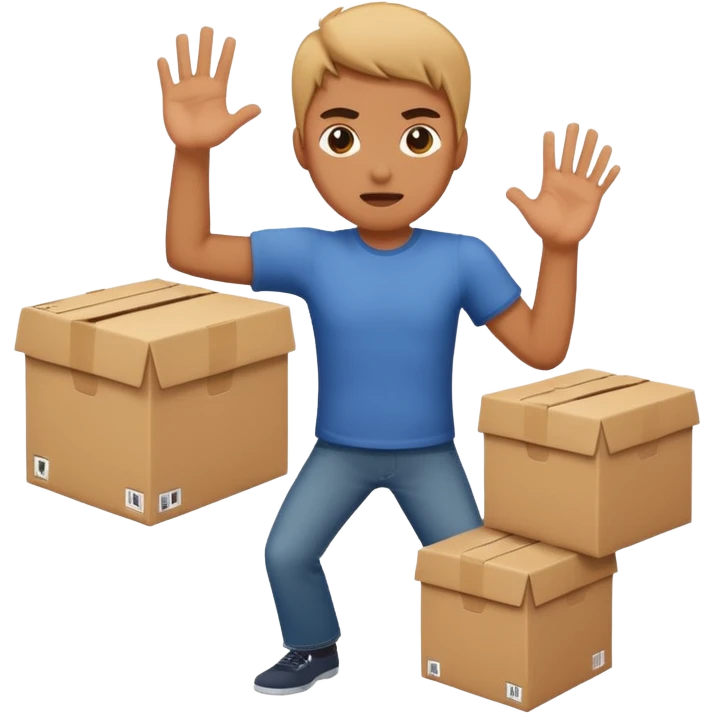 person throwing boxes aggressively emoji
