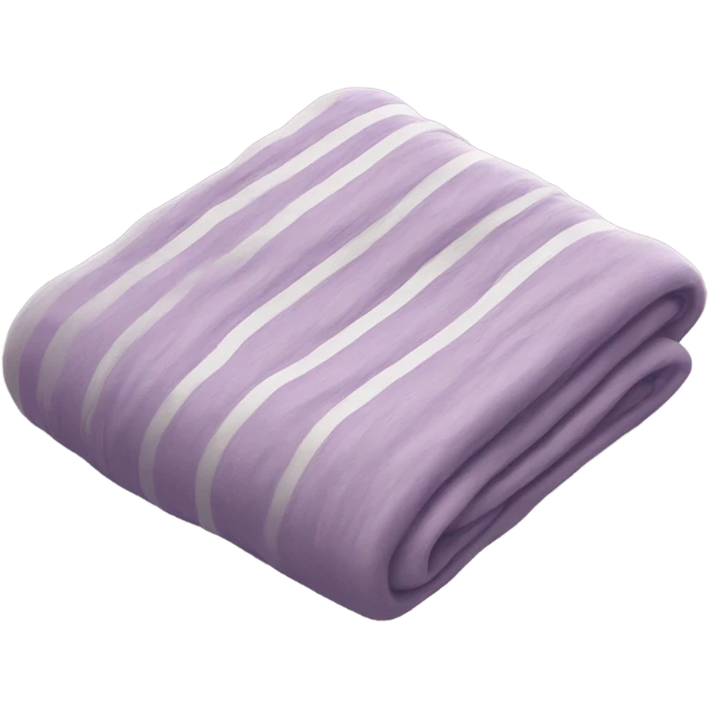 cozy light purple folded blanket with thin brown stripes emoji