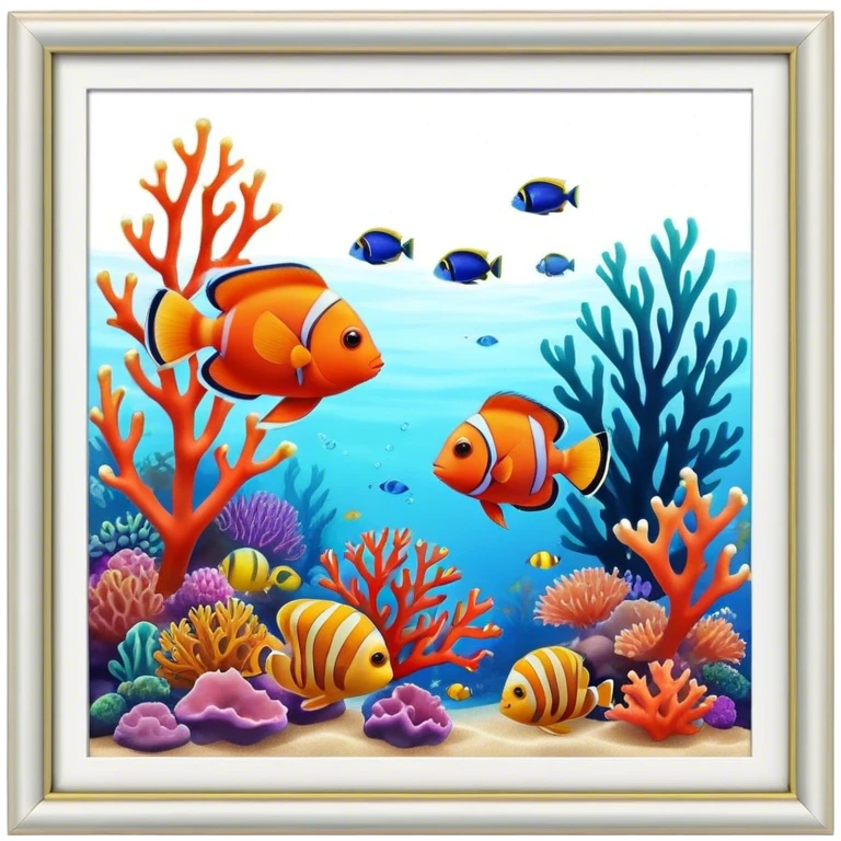 Great Barrier Reef Landmark Emoji – Featuring colorful coral formations and tropical fish. emoji