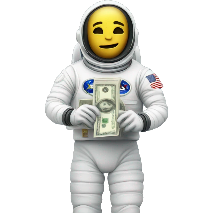 space man holding cash emoji