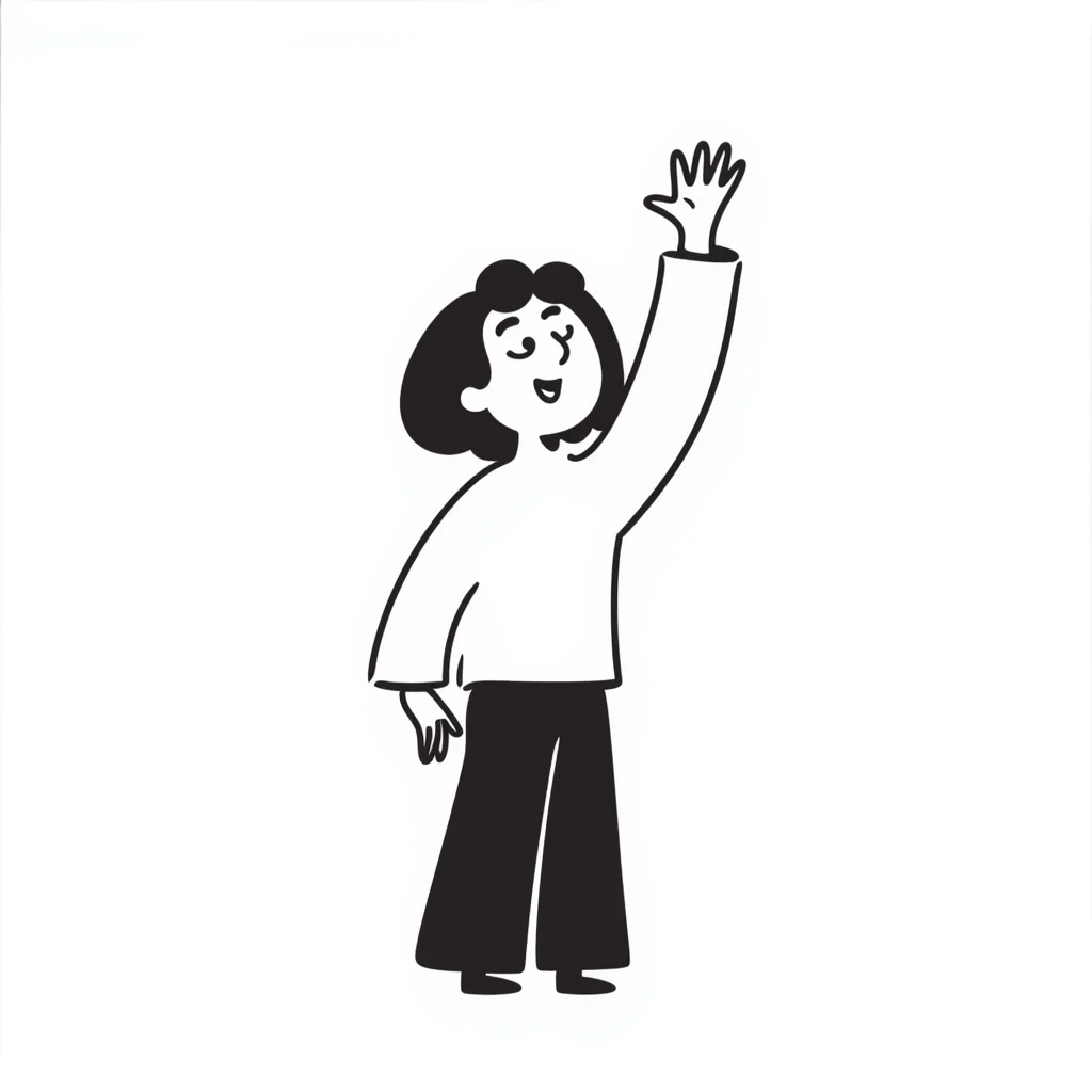 person waving hi emoji