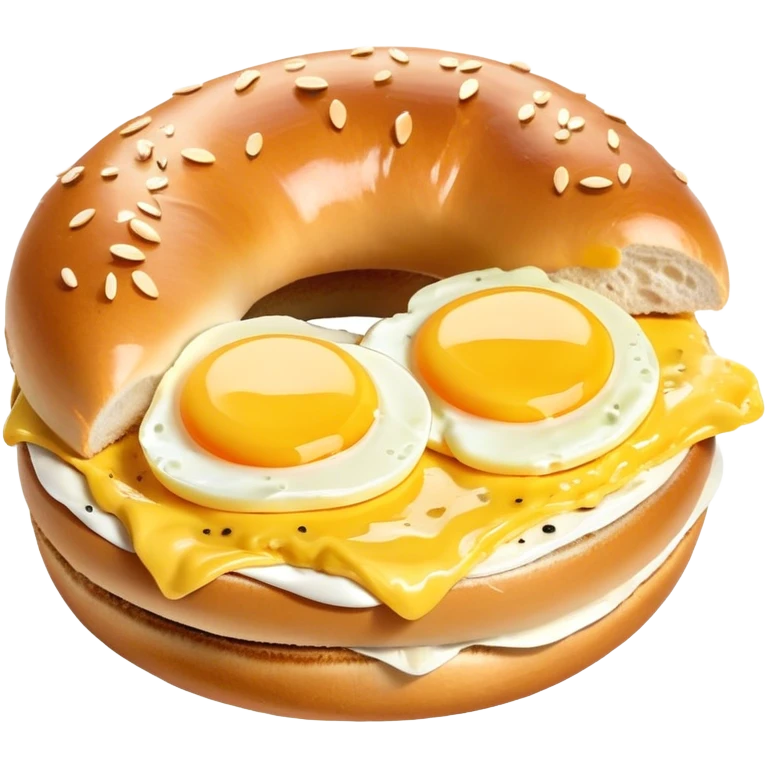 Scrambled egg on a bagel emoji