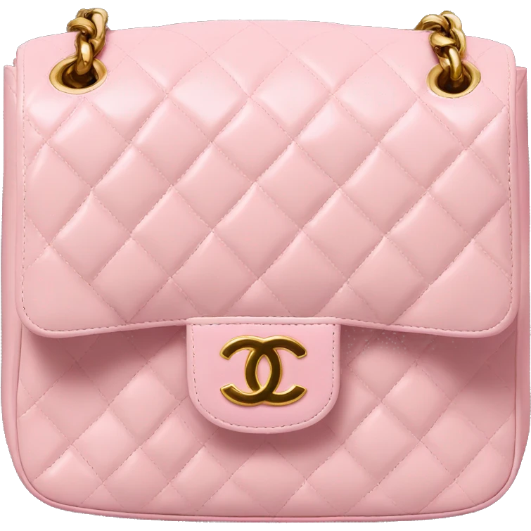 A baby pink Chanel flap bag emoji