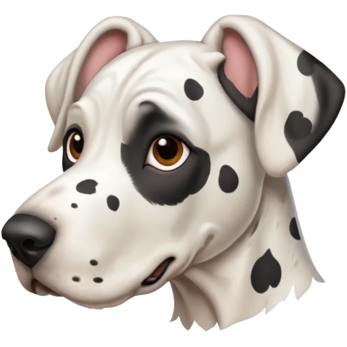 white Great Dane with black spots emoji