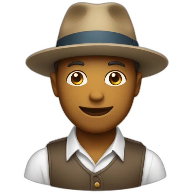 Chat avec un chapeau emoji
