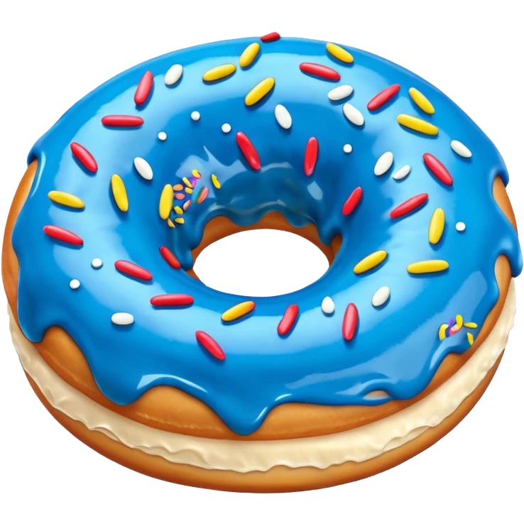 A donut with blue icing  emoji
