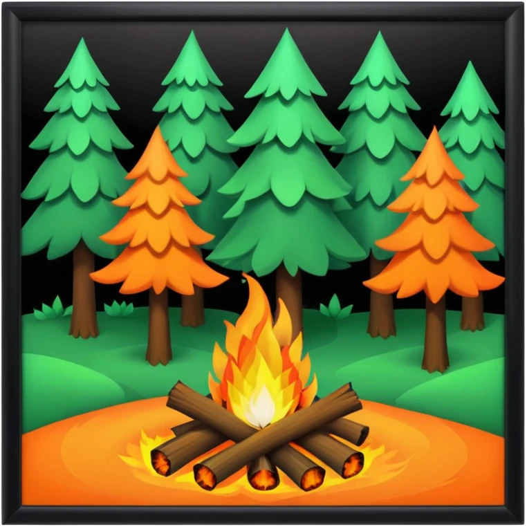 forest 🌲and bonfire 🔥 emoji
