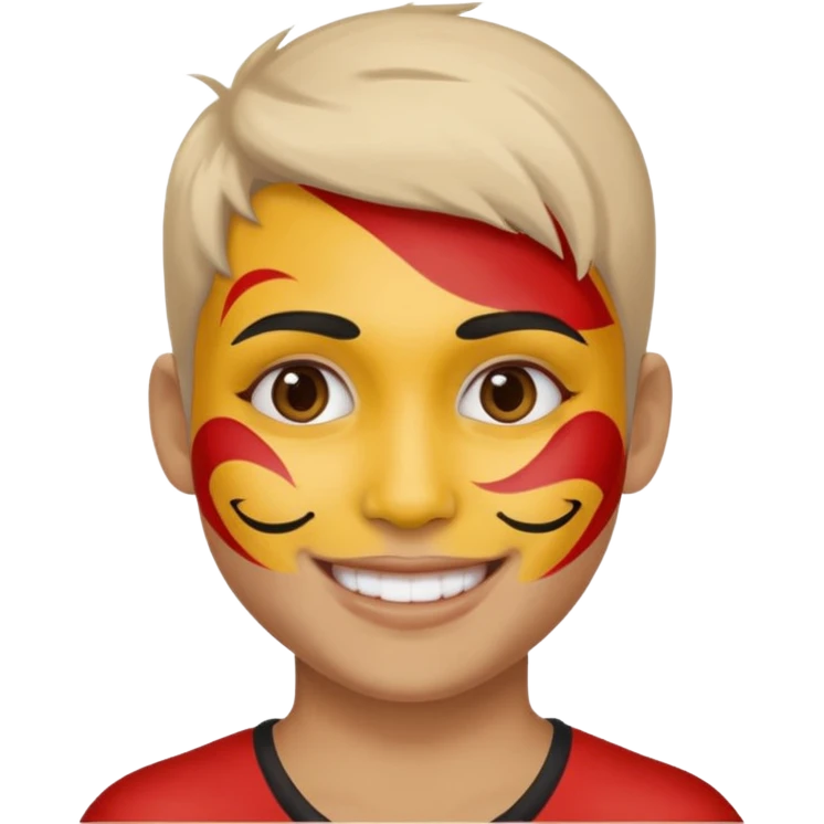 Fan with Face Paint half body emoji
