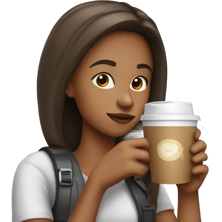 girl drink lce coffee  emoji
