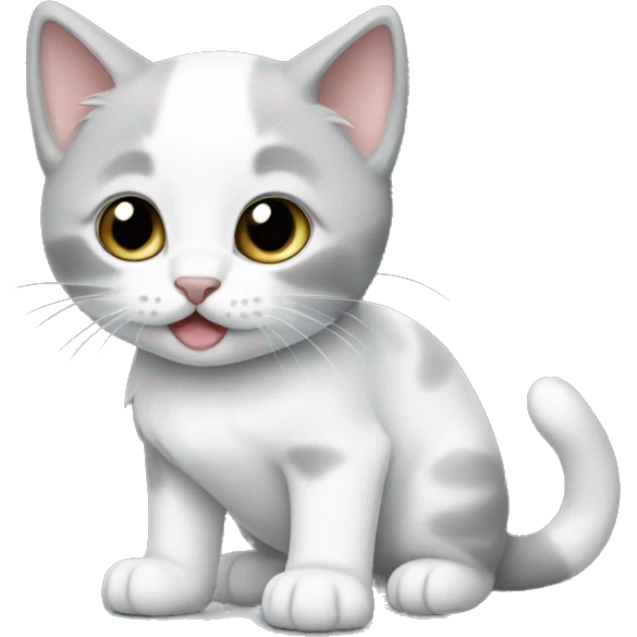 gray and white kitten emoji