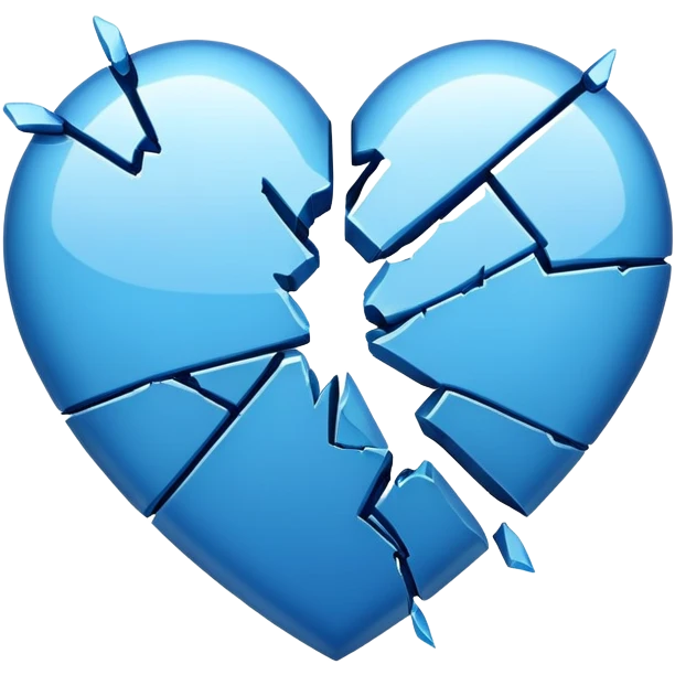 blue broken heart emoji