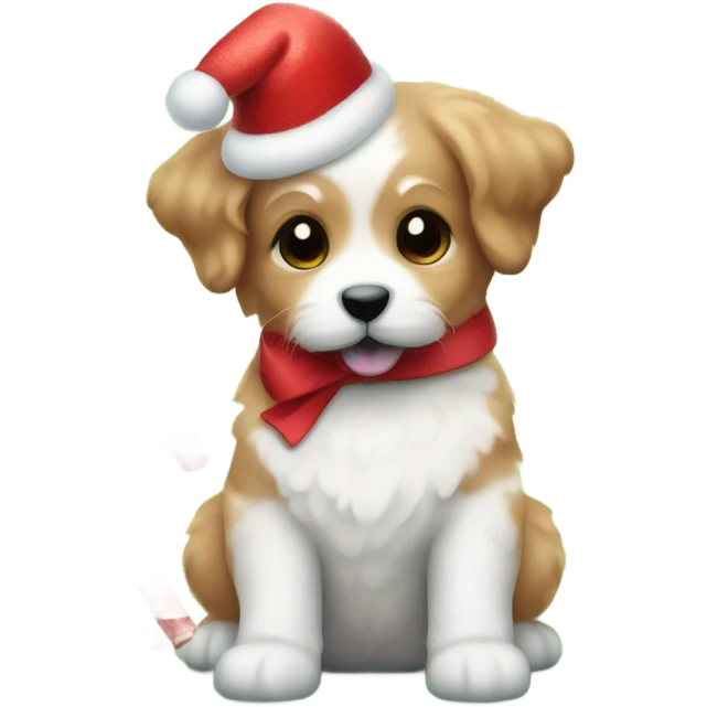 Christmas puppy emoji
