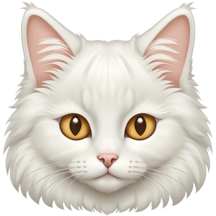 White norwegian forest cat with tufted ears and almond-shaped eyes emoji