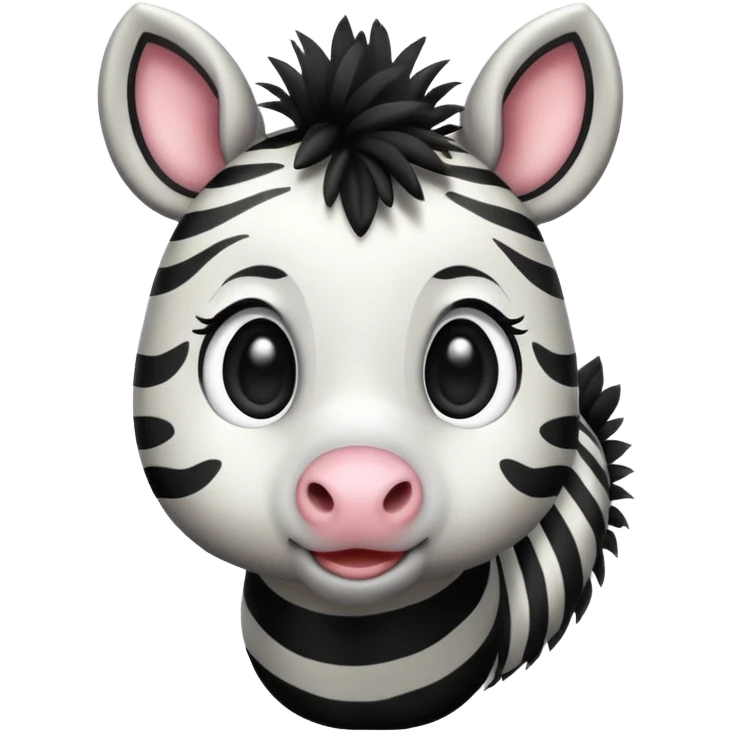 cute zebra with big eyes emoji