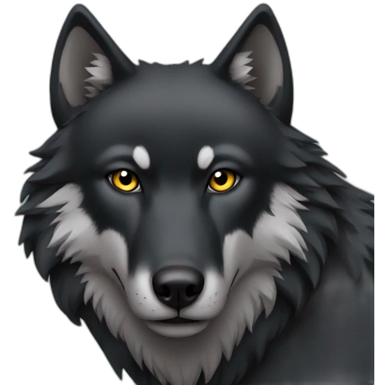black wolf emoji