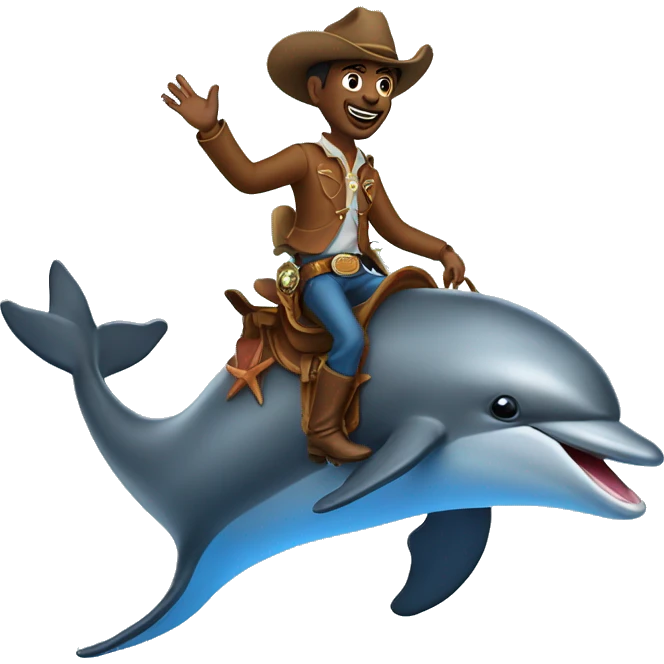 Cowboy riding dolphin emoji