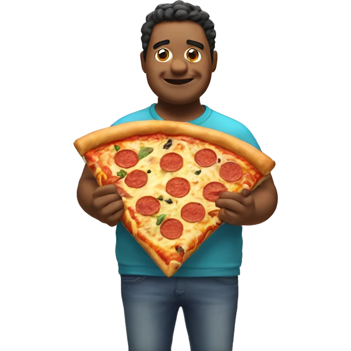 Gordito comiendo pizza emoji