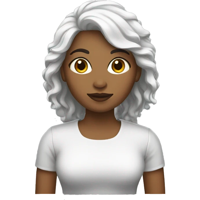 mujer blanca pelo negro emoji