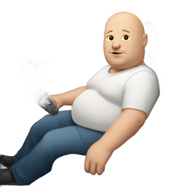 Fat bald guy in tesla emoji