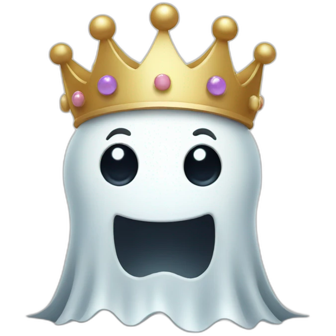 Cute ghost with crown emoji
