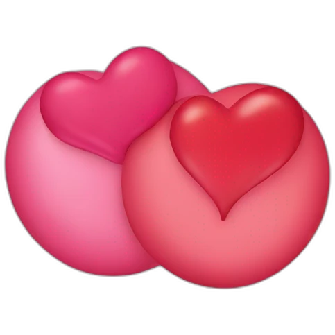 2 cœurs rouge et rose emoji