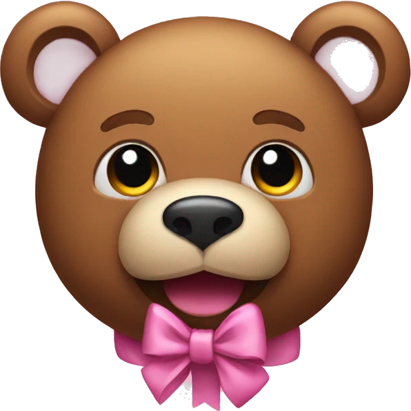 Stuffed bear with pink bow on ear emoji