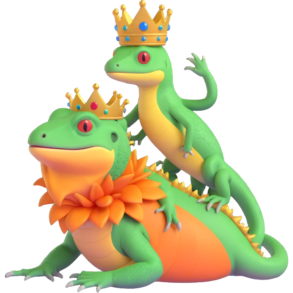 Lizard king and queen emoji