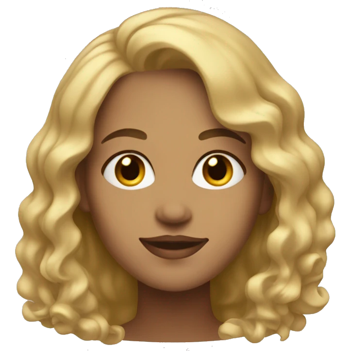 30 year old women, with blonde wavy hair and hazel eyes  emoji